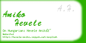 aniko hevele business card